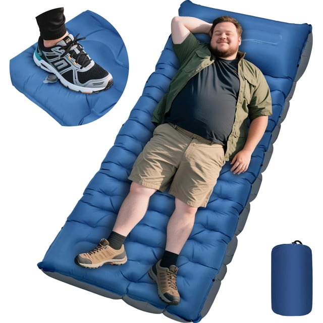 Colchón Inflable para Acampar Oramoose Extra Grueso 15 cm con Almohada