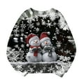 thumbnail image 4 of Blusas y camisas de manga larga con cuello redondo para niños Estampados navideños de manga larga Casual Suelto Forro polar para mayor calidez Sudadera con capucha de manga larga con cuello redondo pa, 4 of 4