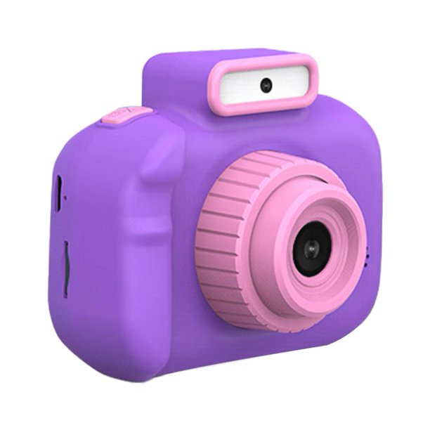 Cartoon Kid Camera Cámara de fotos digital con pantalla IPS de 2 pulgadas con tarjeta 32G (púrpura)