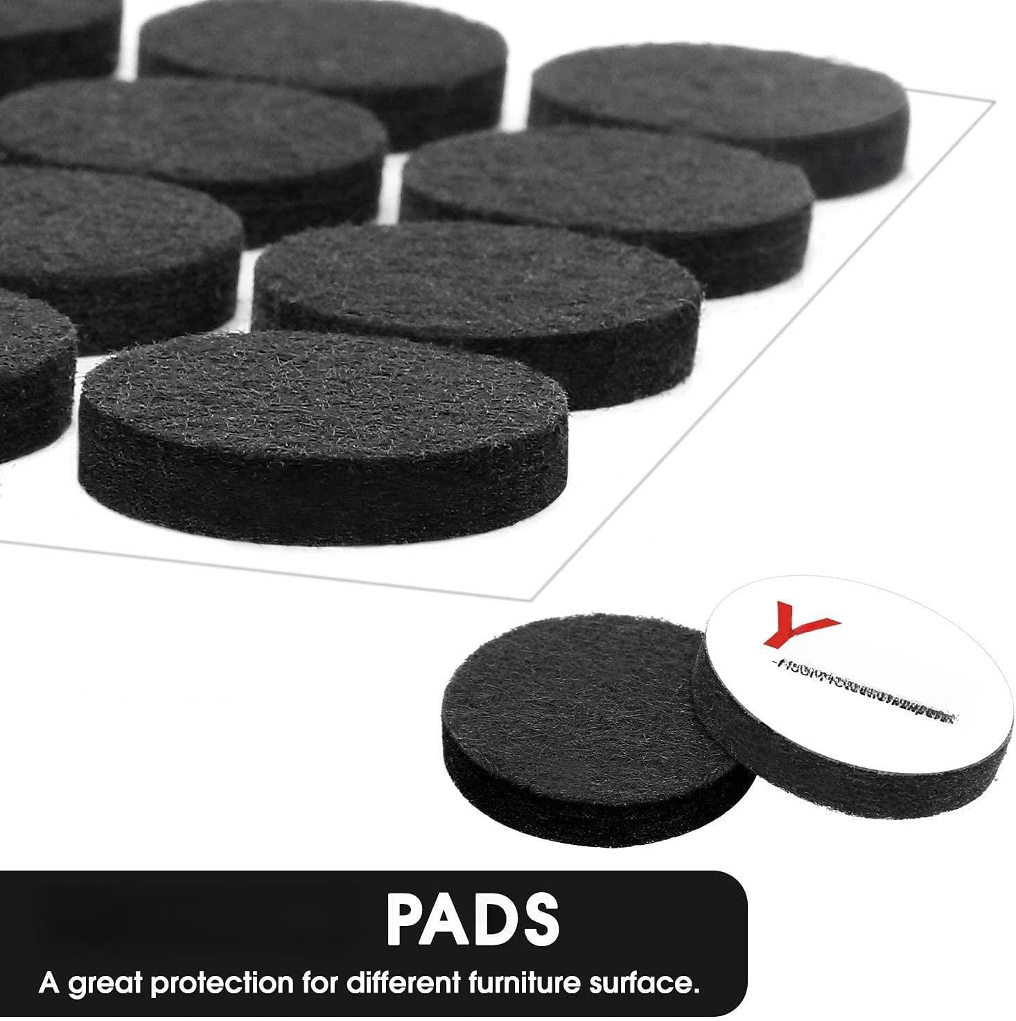 Felt Furniture Pads For Hardwood Floors -24 2.5" Chair  Floor Protectors Black