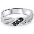 thumbnail image 4 of Pompeii 1/10ct Black Diamond Mens Ring 14K White Gold (Black,), 4 of 4