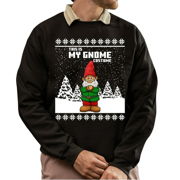 Christmas Sweatshirt, This Is My Gnome Costume Funny Christmas Sweatshirt, Unique Winter Holiday Sweatshirt, Witty Gnome Lover Gift for Women & Men