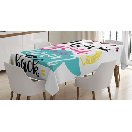 

I Love You Tablecloth I Love You to the Moon and Back Motivational Lifestyle Quote Partners Design Rectangular Table Cover for Dining Room Kitchen 60 X 90 Inches Multicolor by Ambesonne