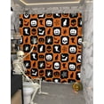 thumbnail image 5 of Halloween Elements Plaid Cat Bat Pumpkin Cobweb Orange Shower Curtain Set ，Waterproof Fabric Shower Curtains Shower Curtains for Bathroom,Bathroom Decor 36"x72", 5 of 6