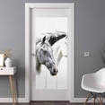 thumbnail image 2 of Horse Print Window Privacy Film, Modern Watercolor Grey White Animals Static Cling UV Sun Blocking Heat Control Window Tint Day and Night, Non-Adhesive One Way Windows Privacy Cover 35.4''x78.7'', 2 of 7