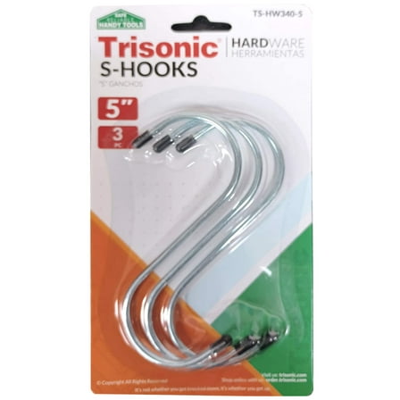 Heavy Duty Stainless Steel S Shaped 3 Hooks for Hanging Apparel Kitchenware Utensils Plants Towels Gardening Tools