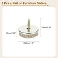 thumbnail image 2 of Uxcell Nail-on Furniture Sliders, 8Pack Nail-on Felt Pad Round Chair Table Feet Pads Chair Leg Floor Protectors for Hardwood Floors (Light Brown, 28mm/1.1"), 2 of 7
