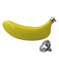 thumbnail image 1 of Banana Stainless Steel Hip Flask 5 oz. Yellow & Funnel Set, 1 of 4