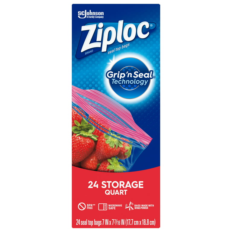 Ziploc Quart Food Storage Freezer Bags, Grip 'n Seal Technology for Easier  Grip, Open, and Close, 38 Count, Pack of 3 (114 Total Bags)