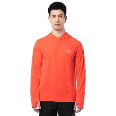 Realtree Fishing Men’s Long Sleeve Performance Raglan Tag-free Hooded Shirt, size S-3XL