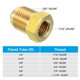 thumbnail image 5 of Adaptador de conector de flare de latón Uxcell de 2 piezas a 45 grados, ajuste de tubo de flare 1/4" hembra flare x 3/8" macho flare, 5 of 7