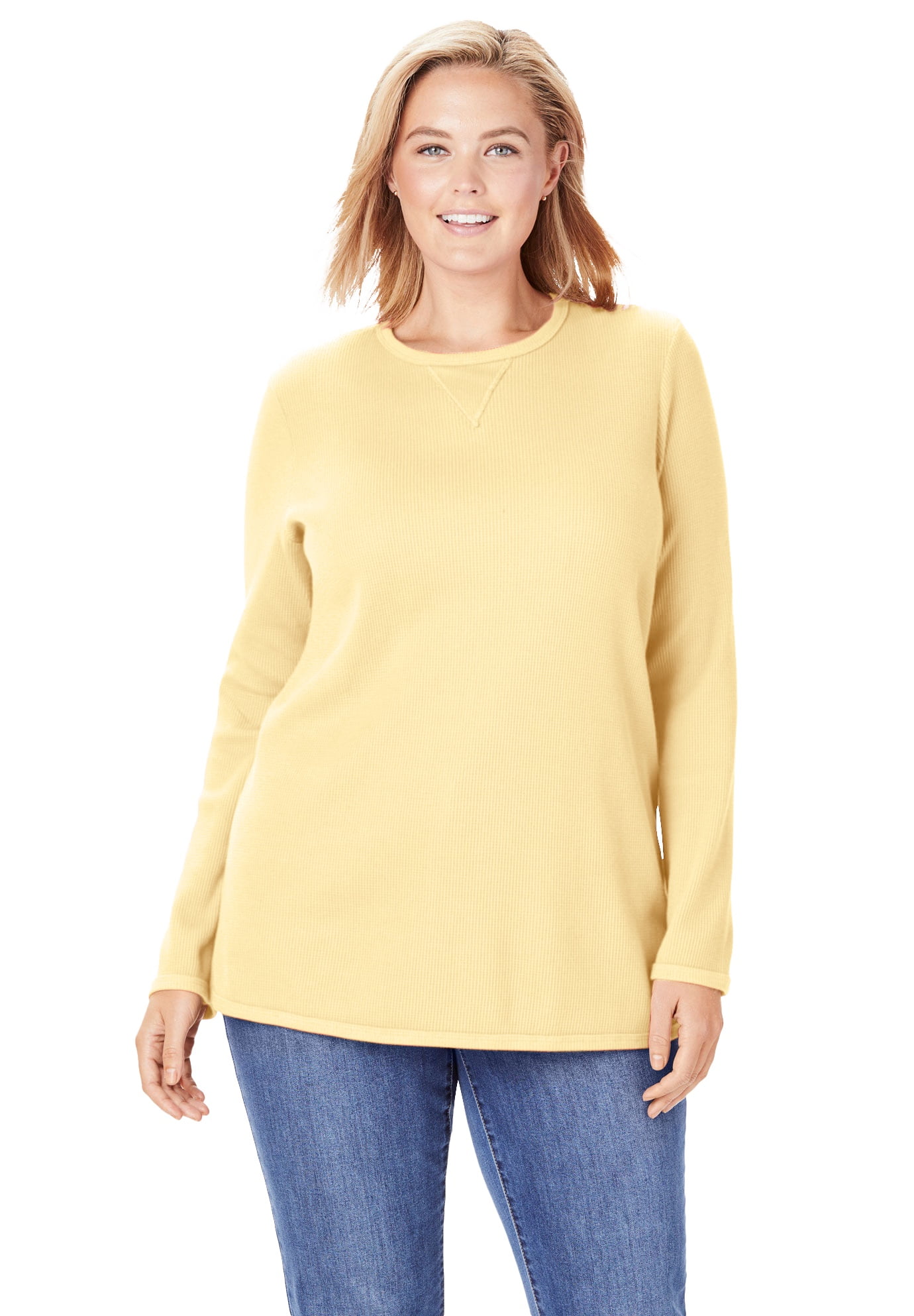 Woman Within Women's Plus Size Thermal Sweatshirt - Walmart.com