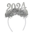 thumbnail image 1 of Diadema Glitter jinwen 2024 Feliz Año Nuevo accesorios para el cabello para fiesta plata, 1 of 7