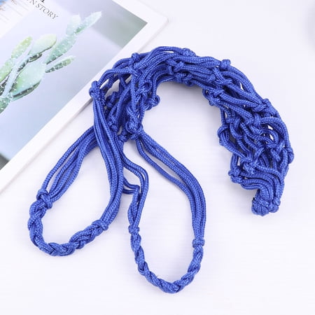 GOOHOCHY 3 Pcs Nylon Net Bag Drawstring Sports Carrier Mesh Bags Blue