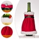 thumbnail image 4 of Cateissary Terciopelo Navidad botella de vino polvo vestido ropa con cinturón manga Universal Feliz Navidad decoración cubierta de comedor Kits de decoración para fiestas Vestido de camiseta Cateissary HA070138-02B, 4 of 6