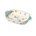 thumbnail image 1 of Home Rectangular Baking Bowl Microwave Oven Special Utensils Double Ear Ceramic Baking Dish Cheese Baked Rice Plate, 1 of 5