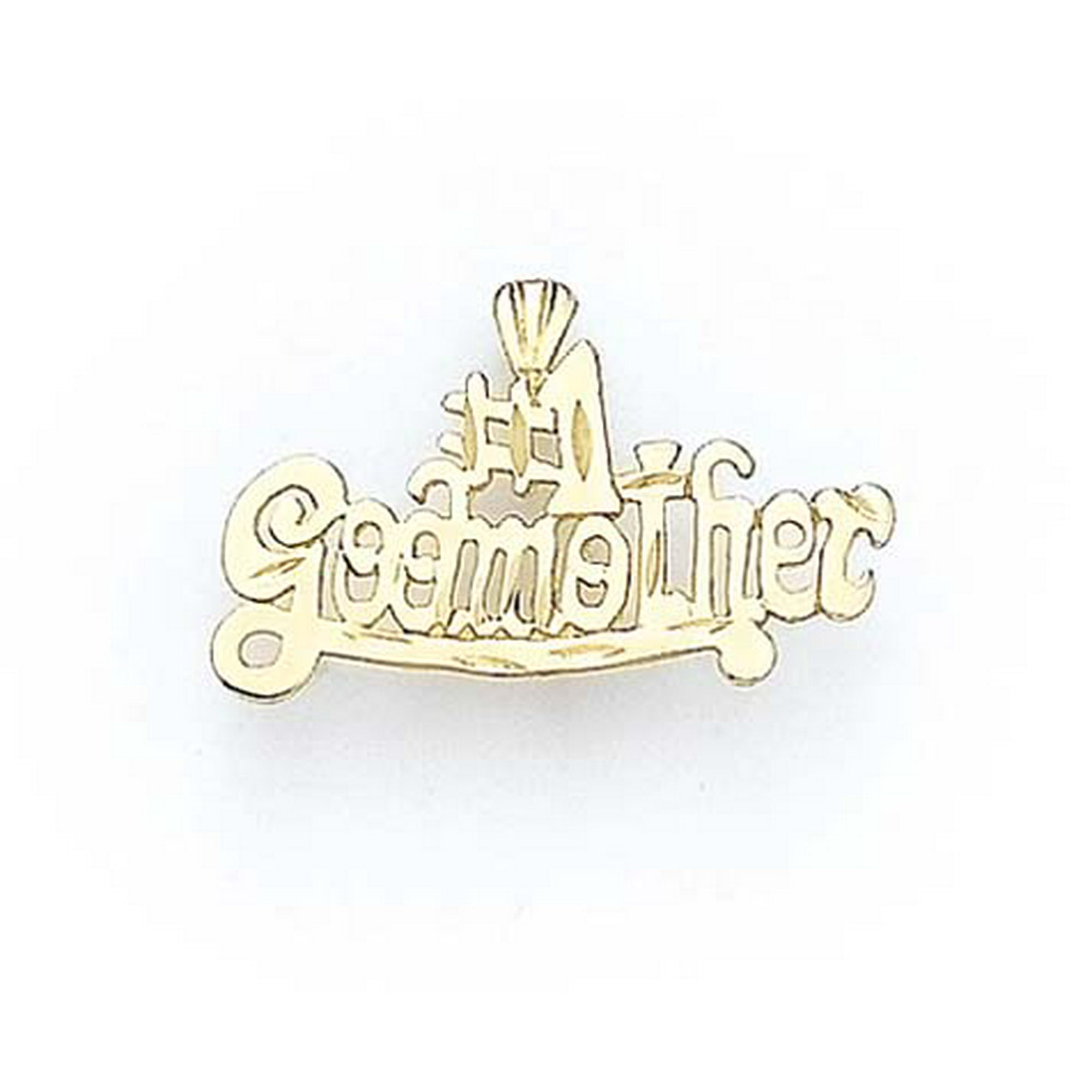 14k Yellow Gold Number One Godmother Pendant Necklace Jewelry Gifts for Women 1.3 Grams