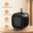 thumbnail image 6 of WAA Portable Ceramic Space Heater Dual Protection, Adjustable Thermostat for Office Desk,Black, 6 of 7