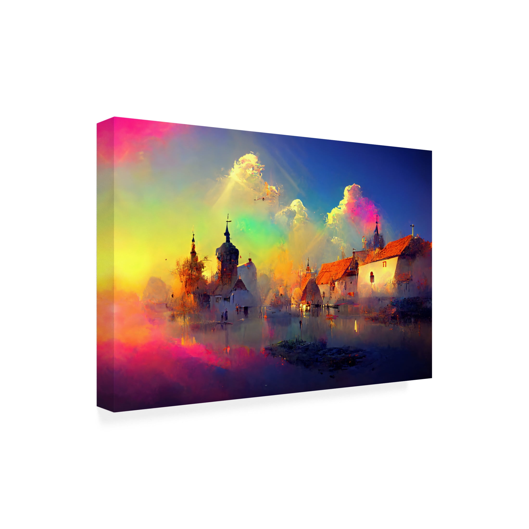 Canvas Wall Art - Ray Heere 'Medieval Landscapes 5' Wall Art for Living Room, Bedroom, or Office Décor by Trademark Fine Art - 32 x 22 Inches