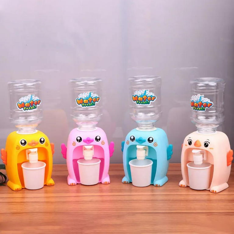 Mini Water Dispenser Children Gift Cute Cold/warm Water Juice Milk Dispenser  Simulation Cartoon Kitchen Toy (red Bear)