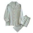 thumbnail image 2 of Awdenio Men's Clothing Cotton Gauze Long Sleeve Tops and Pants Loungwear Cute Pjs Lounge Set, 2 of 3