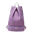 thumbnail image 2 of Mochila de gimnasio para mujer, Mochila deportiva, mochila de equipo deportivo, bolsa de Fitness portátil con separación de ropa seca y húmeda para Púrpura, 2 of 8