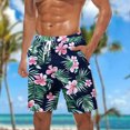thumbnail image 2 of ZCFZJW Tropical Swim Trunks for Men Lightweight Casual Beach Hawaiian Short Pants Drawstring Elastic Waist Surfing Board Shorts with Pockets Green XXXXXL, 2 of 5