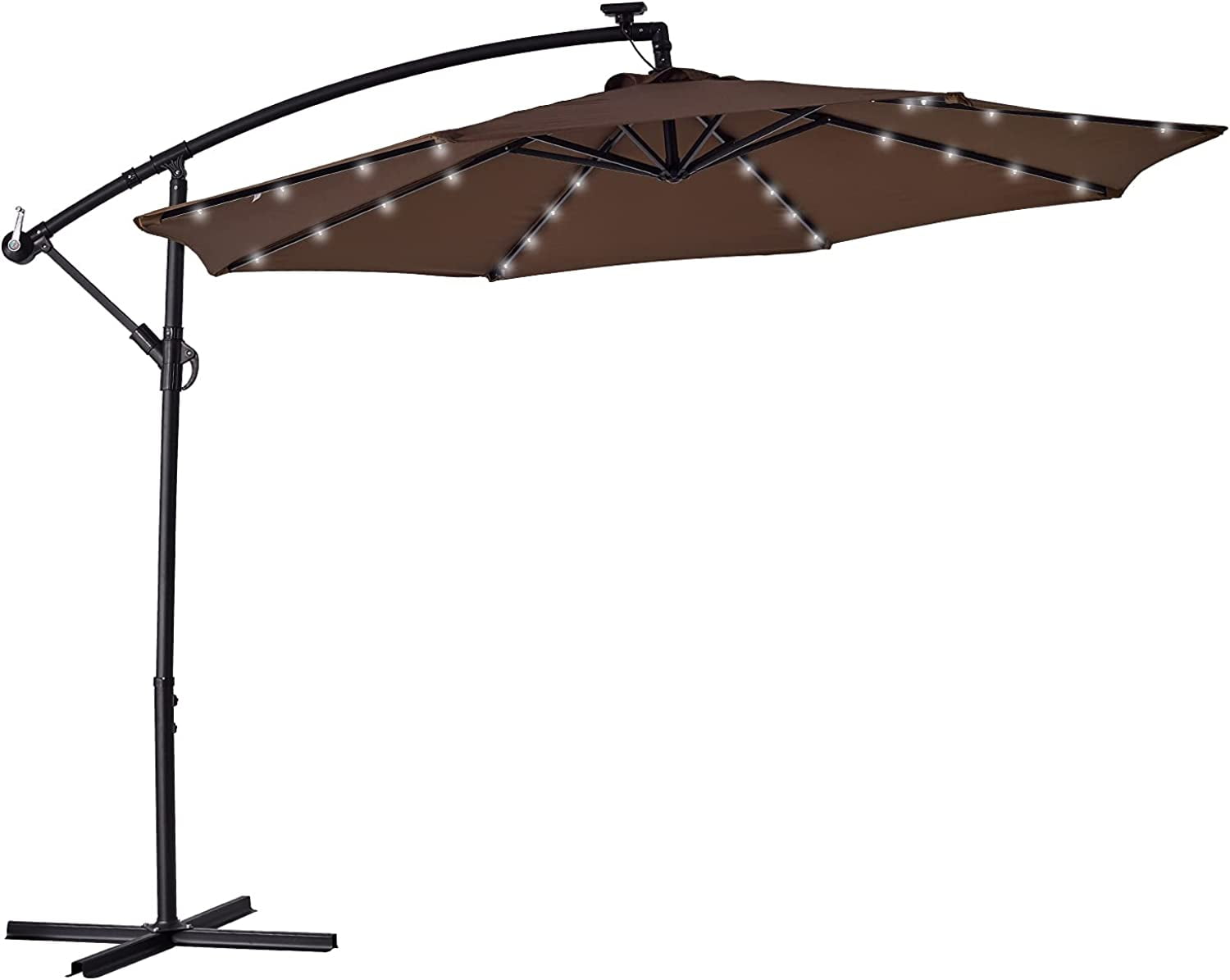 BIGTREE 10' Solar Lights Umbrella Side Hanging Offset Patio 360