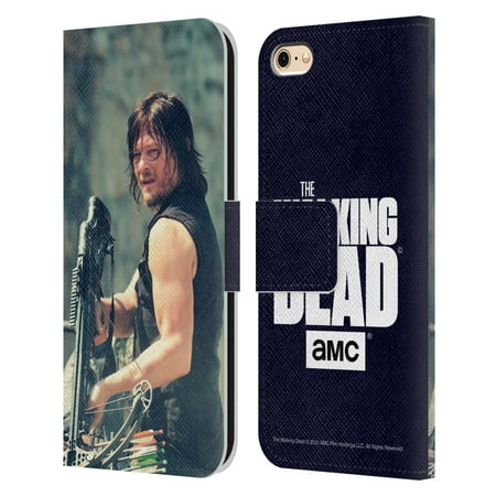 Head Case Designs Officially Licensed AMC The Walking Dead Daryl Dixon Archer Leather Book Wallet Case Cover Compatible with Apple iPhone 6 / iPhone 6s