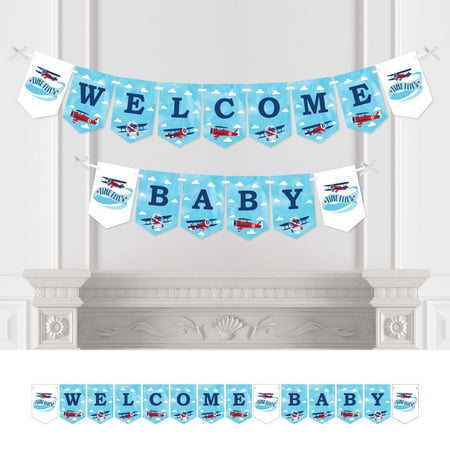 Taking Flight Airplane Vintage Plane Baby Shower Bunting