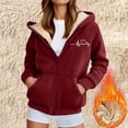thumbnail image 2 of Full Zipper Sherpa Hoodie Women Thick Fleece Lined Warm Winter Cozy Fashion Graphic Solid Jacket with Pockets, 2 of 6