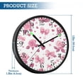 thumbnail image 3 of Voice Activated Clock with Glow Light 12 Inch Large Silent Wall Clock Battery Operated for Home Decor Pink Roses and Bows, 3 of 8