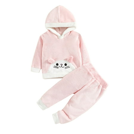 

baby girl clothes Baby Autumn Winter Long Sleeve Cute Rabbit Hooded Hoodie Pants Set Sweatshirt Clothing