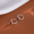thumbnail image 6 of Solid 925 Sterling Silver Daisy Flower Hoop Earrings Huggie for Women Teens Black Flower Hoop Earrings Spring Cartilage Helix Earrings, 6 of 6