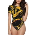 thumbnail image 2 of Goofa Urban Graffiti Scorpion Illustration Printed Women Rash Guard Short Sleeve,Tummy control Swimsuit Surfing Swimsuit Bathing Suit One Piece Swimsuit UPF 50-Large, 2 of 9