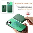 thumbnail image 2 of Allytech 2 in 1 Detachable Wallet Case for iPhone 15, [Thin & Light] [Compatible with MagSafe] Luxury PU Leather Card Holder Soft Bumper Shockproof Anti-Scratch Magnetic Case, Green, 2 of 11