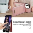 thumbnail image 4 of for iPhone 12 Wallet Case with Card Holder, Faux Leather Kickstand Card Slots Case, RFID Blocking Magnetic Shockproof Protective Slim Back Flip Phone Case for iPhone 12 6.1" - Rosegold, 4 of 6