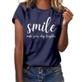thumbnail image 1 of T-shirt Décontracté à Manches Courtes pour Usage Quotidien avec Col Rond et Imprimé Graphique, Coupe Ample pour Femmes, Confort Quotidien, 1 of 4