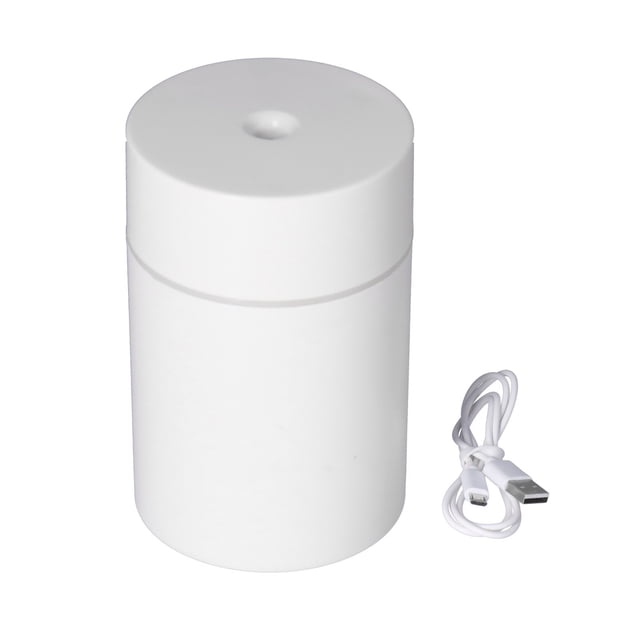 Mini humidificador portátil silencioso para coche, humidificador USB para dormitorio, oficina, coche, color blanco