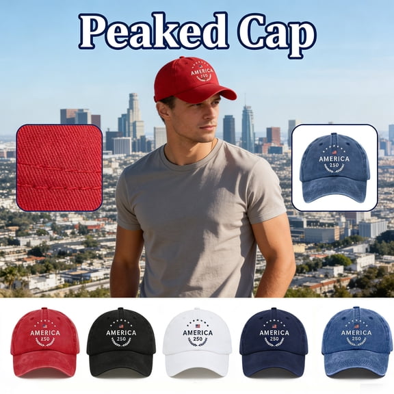 Trgacdwlo Celebrate 250th Anniversary USA Hat Unisex Adjustable Embroidered Patriotic Hat Freedom Distressed Vintage Baseball Caps Blue