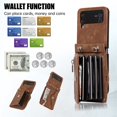 thumbnail image 2 of Dteck Crossbody Wallet Case for Samsung Galaxy Z Flip3 5G, RFID Blocking PU Leather Zipper Handbag Purse Flip Cover, Kickstand Folio Case with Card Slots Wrist Strap Lanyard,Brown, 2 of 10