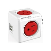 Allocacoc PowerCube Original USB,4 sockets, Surge Protector, Red
