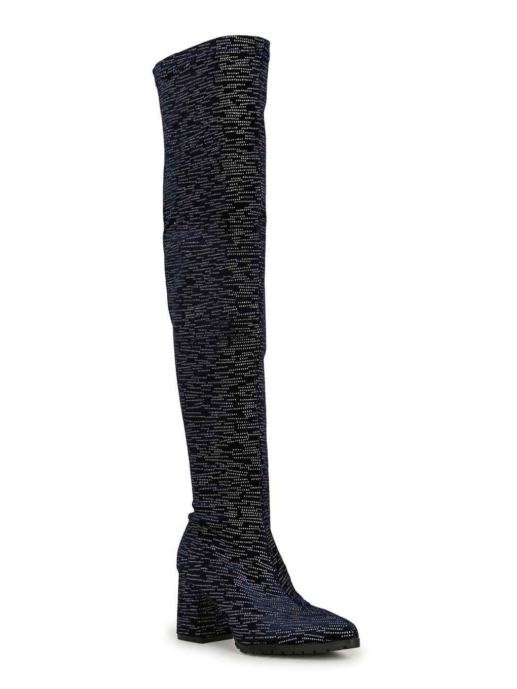 Yoki Black Vegan Suede Slouchy Shaft Flat Knee Boot US Size 6-11 