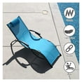 thumbnail image 3 of Patio Folding Chair Outdoor Lounger Beach Pool Sunbed Garden Porch Yard Chaise Steel Mesh Fabric with Pillow, Blue, 3 of 9