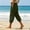 Army Green, variant on Women's High Waist Loose Capris 7/8 Length Daily Casual Wear Loungewear Bottoms Solid Color Lightweight Soft Comfortable Relaxed Trousers