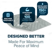 SlipX Solutions 27 x 27 Extra Large Square Shower Mat in Translucent Gray