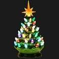 thumbnail image 4 of Costway 9.5''Pre-lit Hand-Painted Ceramic Tabletop Christmas Tree Green, 4 of 10