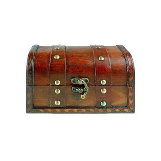 TOPOINT Chest Treasure Box - Pirates Treasure Chest With Metal Lock Small -  Wood Treasure Box Gifts For Kids - Decorative Keepsake Box - Mini Treasure  Chest With Hinges & Latches Vintage,2Pcs 