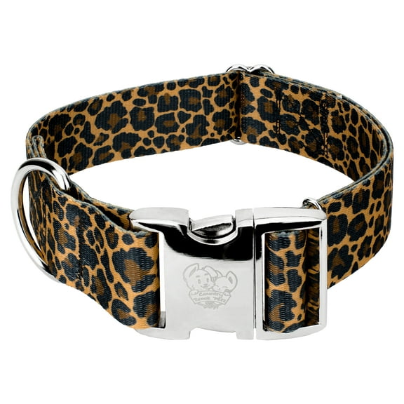 Country Brook Petz® 1 1/2 inch Premium Leopard Print Dog Collar, Large