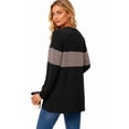 thumbnail image 3 of WIHOLL Womens Cardigan Open Front Lightweight Long Sleeve Cardigans Casual Fall Clothes with Pockets Color Block, 3 of 9